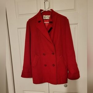 Vintage Beau Brem Womens Wool Blend Red Peacoat Size 6